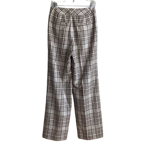 SUISTUDIO Lane Check High Waist Wide Leg Wool Trousers 2 - Picture 4 of 10